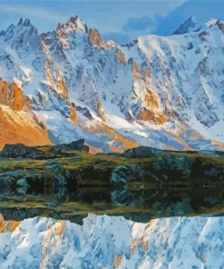 Chamonix Mountains Reflection Paint By Numbers