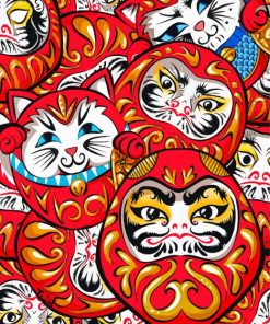 Chinese Daruma Dolls Paint By Number