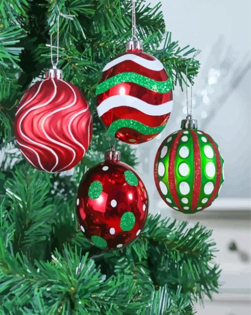 Christmas Baubles Paint By Numbers