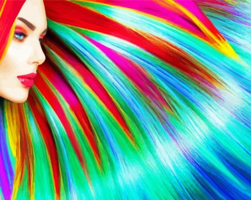 Colorful Hair Girl Paint By Numbers