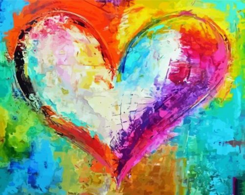 Colorful Heart Art Paint By Numbers