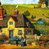 Countryside Stone Cabin Paint By Numbers