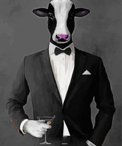 Cow Wearing Suit Paint By Numbers