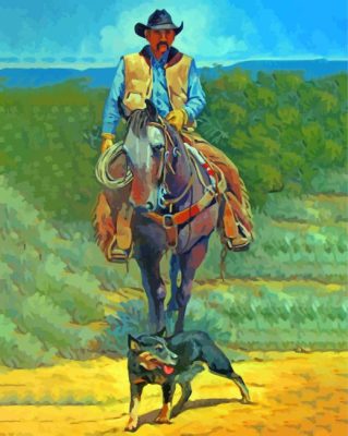 Cowboy And Dog Paint By Numbers