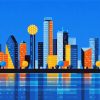 Dallas Skyline Illustration Paint By Numbers