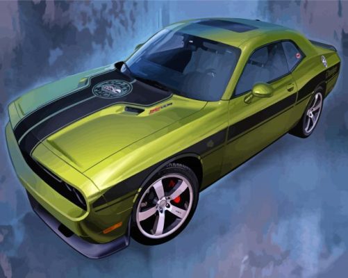 Dodge Challenger Scat Art Paint By Numbers