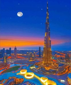 Dubai At Night Paint By Numbers