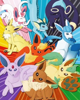 Eeveelutions Pokemon Characters Paint By Numbers