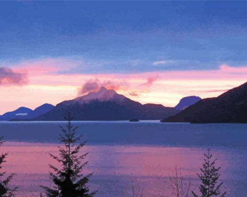 Evening In Howe Sound Landscape Paint By Numbers