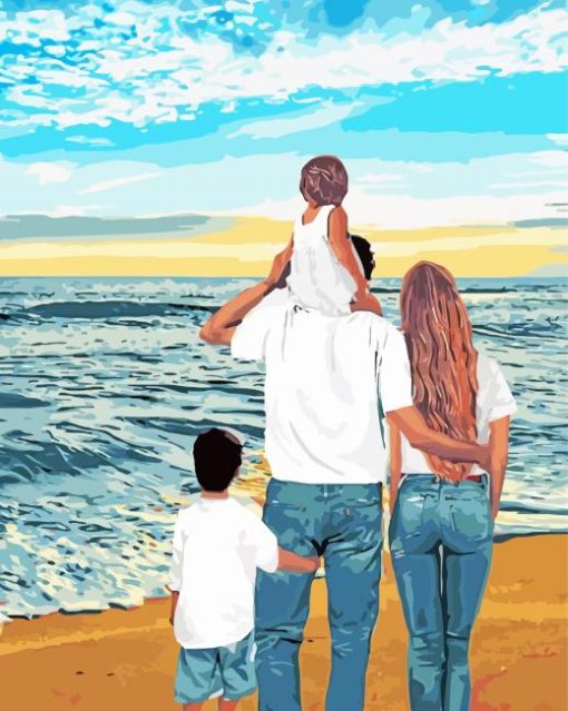 Family Beach Art Paint By Numbers