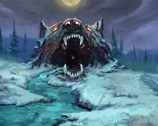 Fenris Wolf Head Art Paint By Numbers