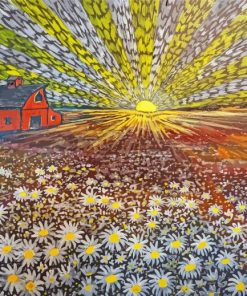 Field Of Daisies At Sunrise Paint By Numbers