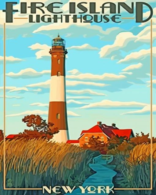 Fire Island Lighthouse Poster Paint By Numbers