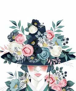 Floral Hat Art Paint By Numbers