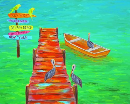 Florida Keys Dockside Art Paint By Number