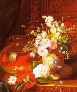 Flowers Vase And Goldfish Bowl Paint By Numbers