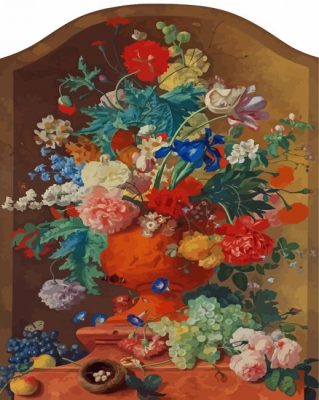 Flowers In A Terracotta Vase By Jan Van Huysum Paint By Numbers