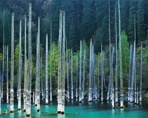 Forest And Water Landscape Paint By Numbers