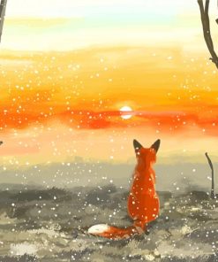 Fox At Sunset Paint By Numbers