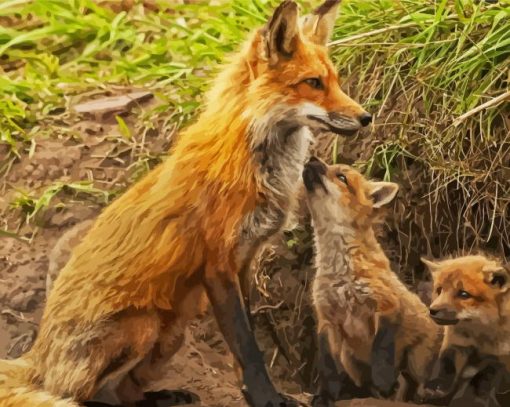 Fox Family Paint By Numbers