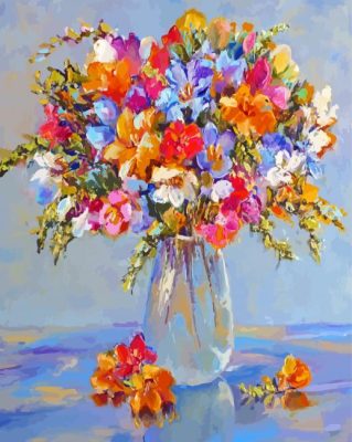 Freesia Flowers Vase Paint By Numbers