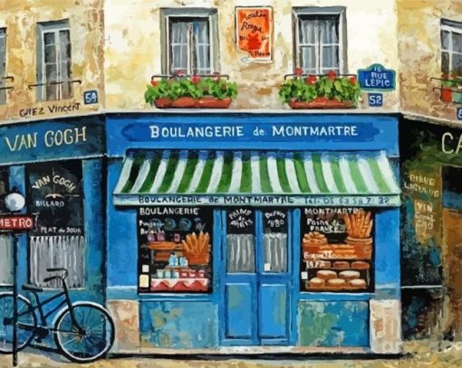 French Bakery Store Paint By Numbers