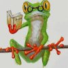 Frog In Glasses Reading Paint By Numbers