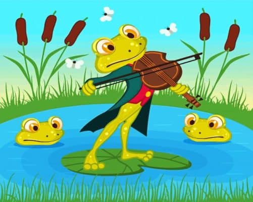 Frog Playing Violin Art Paint By Numbers