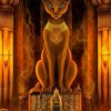 Gold Egyptian Cat Paint By Numbers