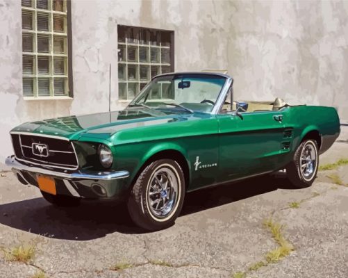 Green 1967 Mustang Convertible Paint By Numbers