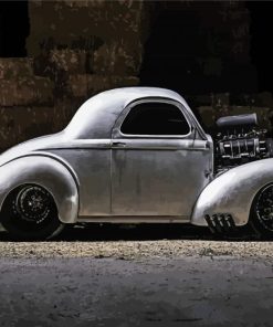 Grey Willys Coupe Paint By Numbers