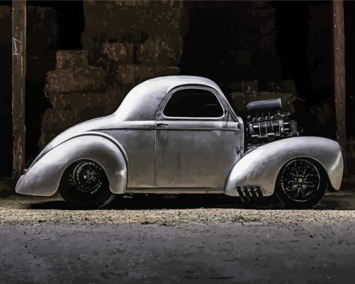 Grey Willys Coupe Paint By Numbers