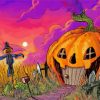 Halloween Scary Pumpkin House Art Paint By Numbers