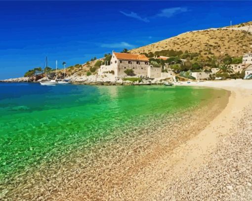 Hvar Beach Paint By Numbers