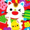 Illustration Maneki Neko Cat Paint By Numbers