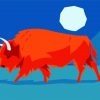 Illustration Red Buffalo Paint By Numbers