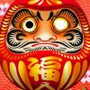 Illustration Sakura Daruma Paint By Numbers