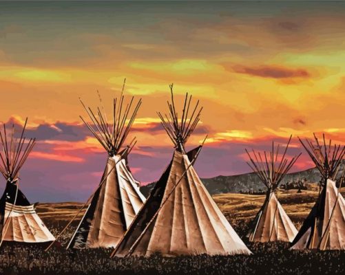 Indian Tipi Tents Camp Paint By Number