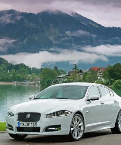 Jaguar Xf With A Beautiful Nature View Paint By Numbers