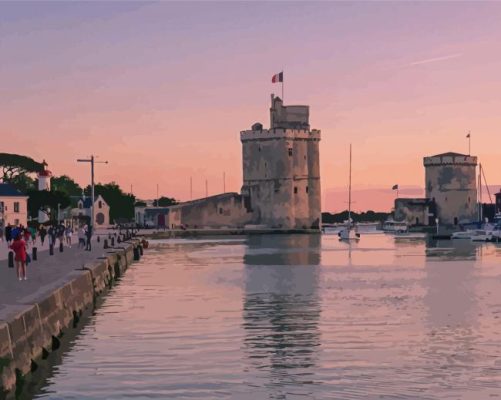 La Rochelle Port Sunset Paint By Numbers