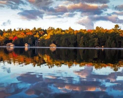 Lake Joseph Water Reflection Paint By Numbers