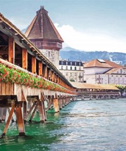 Lake Lucerne Bridge Paint By Numbers