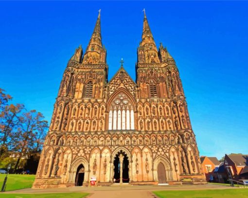 Lichfield Cathedral England Paint By Numbers