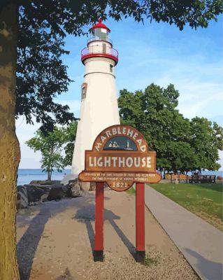 Marblehead lighthouse Ohio State Park Paint By Numbers