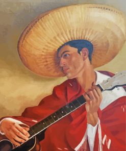 Mexica Man In Sombrero Paint By Numbers