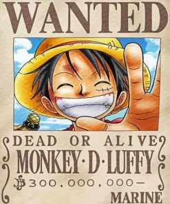 Monkey D Luffy One Piece Wanted Paint By Numbers