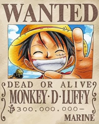 Monkey D Luffy One Piece Wanted Paint By Numbers