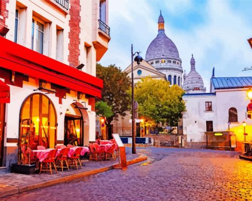 Montmartre Night Time Paint By Numbers