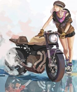 Motorbike Girl Art Paint By Numbers