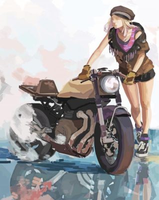 Motorbike Girl Art Paint By Numbers